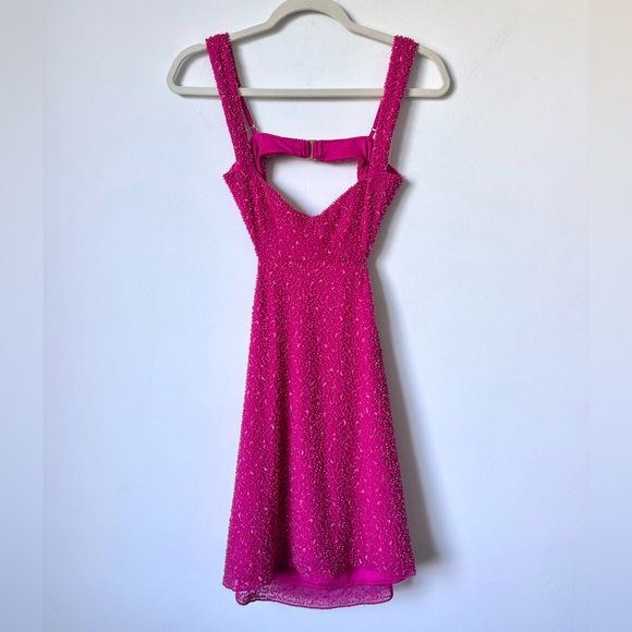 Oh Polly Emilion Embellished Cut Out Mini Dress in Fuschia - Size 2 - Picture 7 of 14